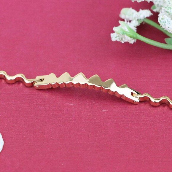 "Trendy Zigzag Rose Gold Bracelet in High Quality Gold Plated Brass, XPBL0868 - Picture 1 of 12